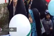 شرکت مادر مسیح علی نژاد در راهپیمایی امروز 22 بهمن بابل + فیلم